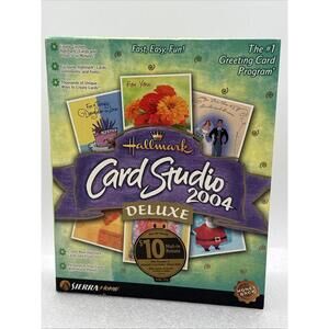 Hallmark Card Studio 2004 Deluxe Software CD ROM Windows ME/2000/98/XP 64MB RAM